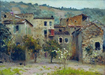 En las cercanías de Bordiguera en el norte de Italia 1890 Isaac Levitan paisaje urbano escenas de la ciudad Pinturas al óleo
